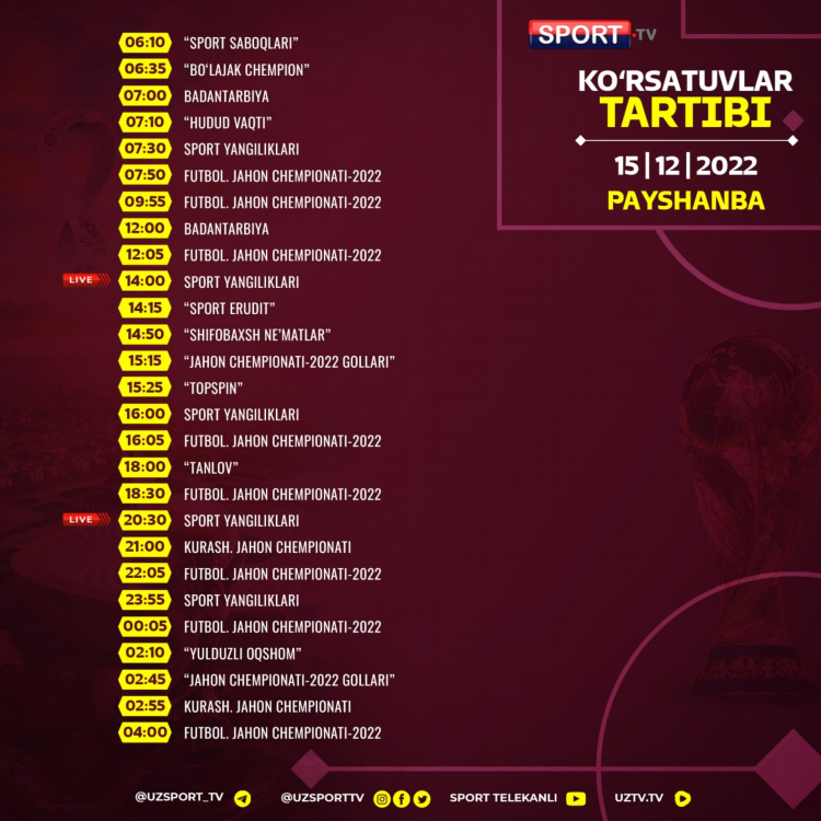 Sport tv online ko rish uzbek tilida