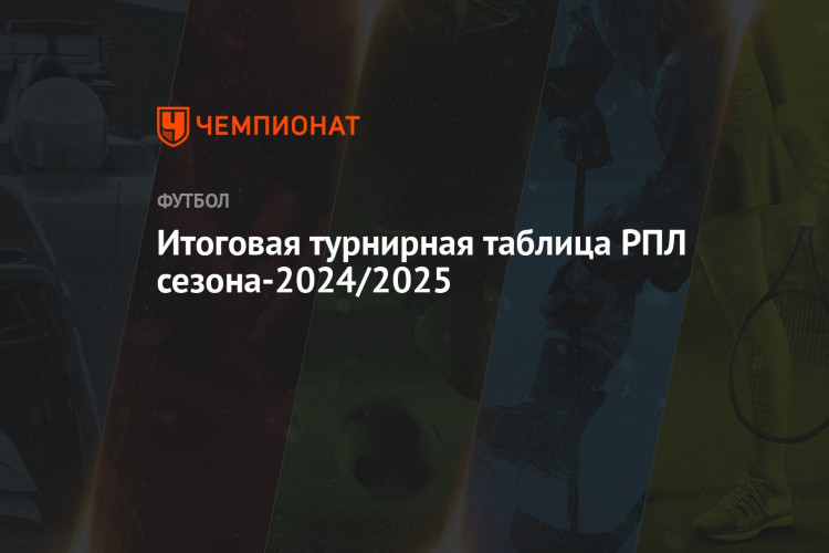 Турнирная таблица премьер лига по футболу